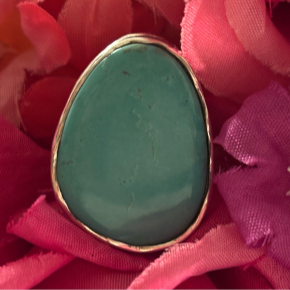 Silpada ‘Tumbled Turquoise’ Sterling Silver Bold Statement Ring R2017 Size 8 - Picture 5 of 15